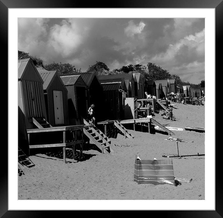 abersoch beach huts Framed Mounted Print by Shaun Cope