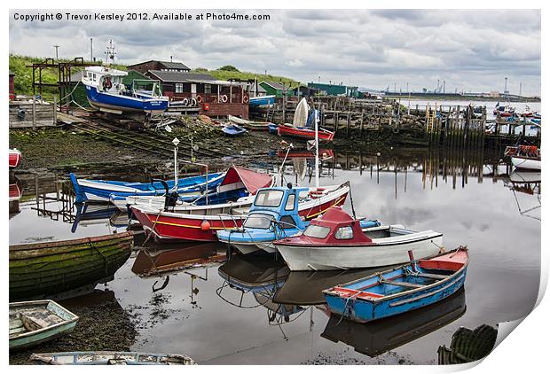 The Boat Yard Paddys Hole Print by Trevor Kersley RIP
