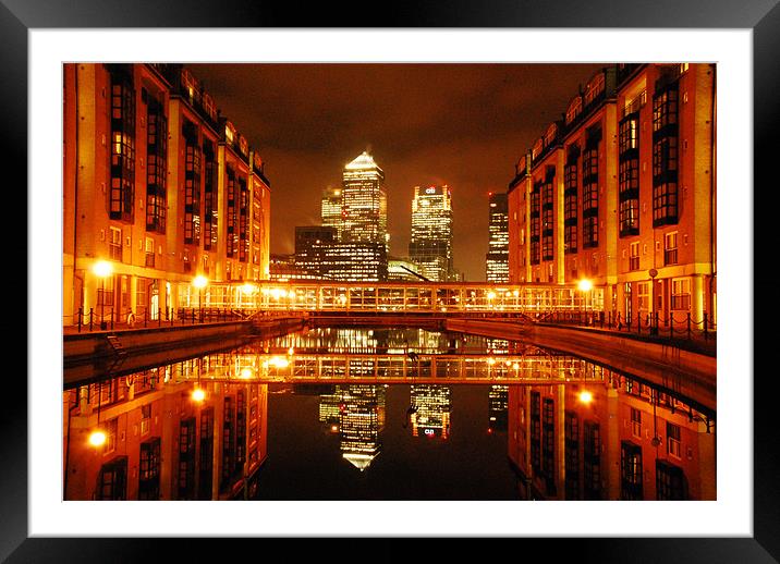 Canary Wharf, London, Evening Images Framed Mounted Print by Allen Gregory