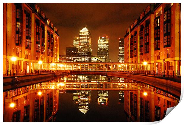 Canary Wharf, London, Evening Images Print by Allen Gregory