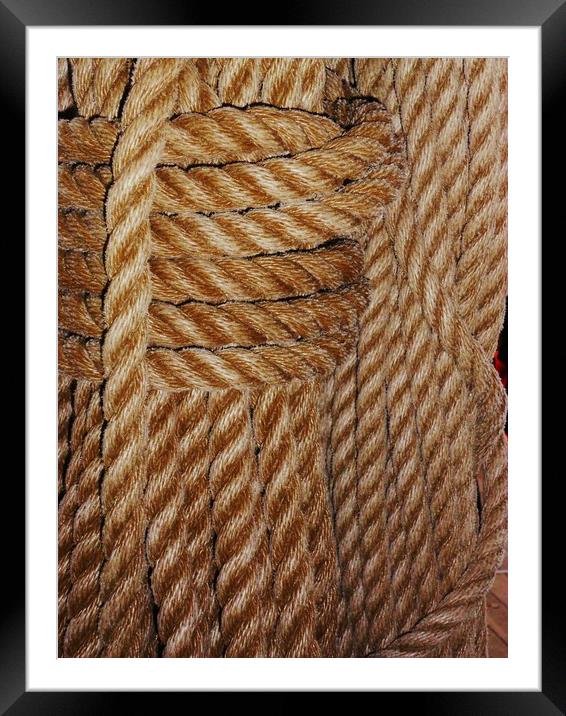 Old Rope. Framed Mounted Print by Heather Goodwin