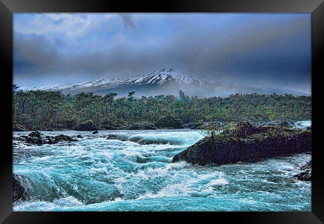 Saltos de Petrohue in Drama Framed Print by Paul Fisher