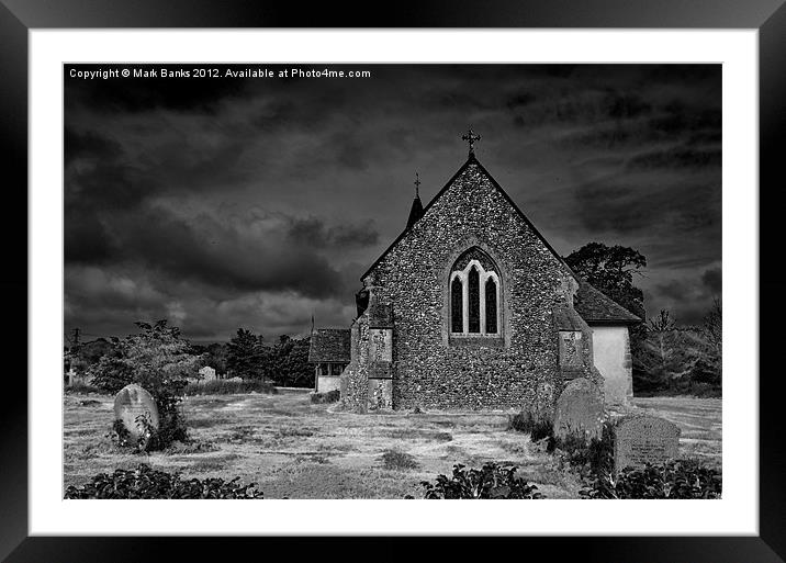Church at Colemore Framed Mounted Print by Mark  F Banks