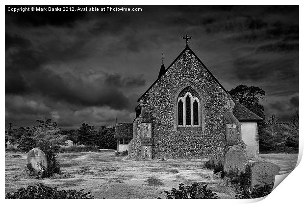Church at Colemore Print by Mark  F Banks