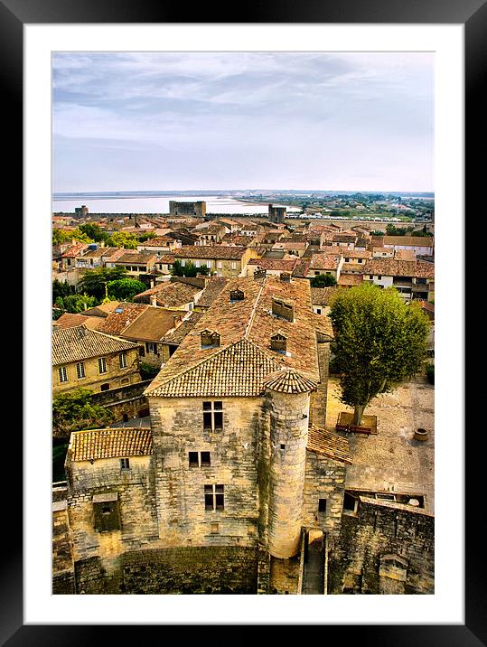 Castle Rooftops Aigues Mortes Framed Mounted Print by Jacqi Elmslie