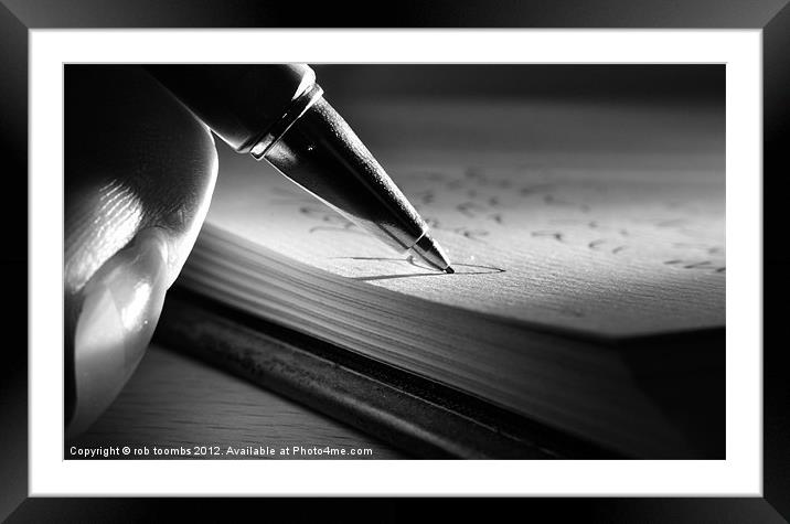 PUTTING PEN TO PAPER Framed Mounted Print by Rob Toombs