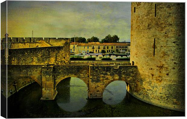 Medieval Moat and Walls, Aigues Mortes Canvas Print by Jacqi Elmslie