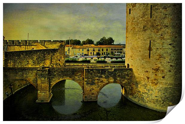 Medieval Moat and Walls, Aigues Mortes Print by Jacqi Elmslie