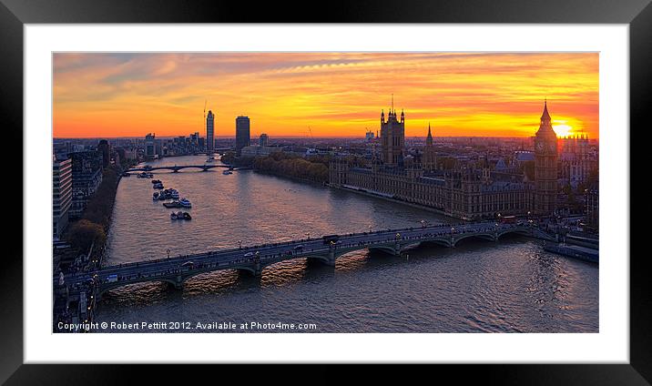 Sunset in London Framed Mounted Print by Robert Pettitt