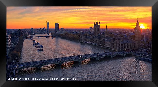 Sunset in London Framed Print by Robert Pettitt