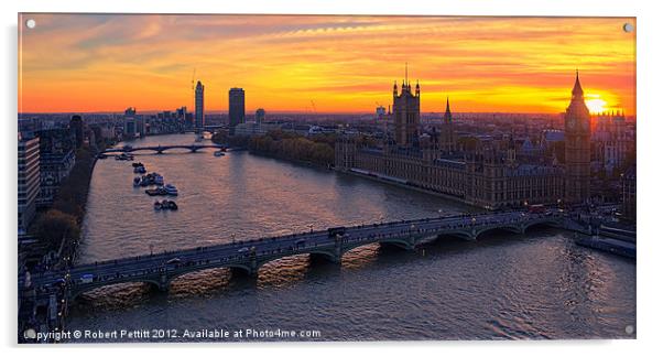Sunset in London Acrylic by Robert Pettitt
