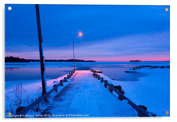 Winter dawn by the sea Acrylic by Kathleen Smith (kbhsphoto)