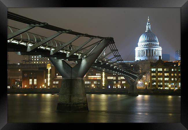 ST Pauls, London, Millennium Bridge Framed Print by Allen Gregory