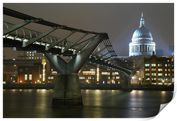 ST Pauls, London, Millennium Bridge Print by Allen Gregory