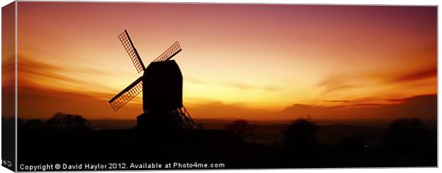 Brill Windmill Autumn Sunset Canvas Print by David Haylor