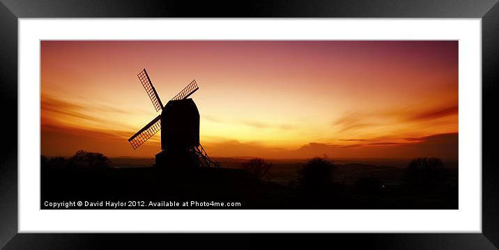 Brill Windmill Autumn Sunset Framed Mounted Print by David Haylor