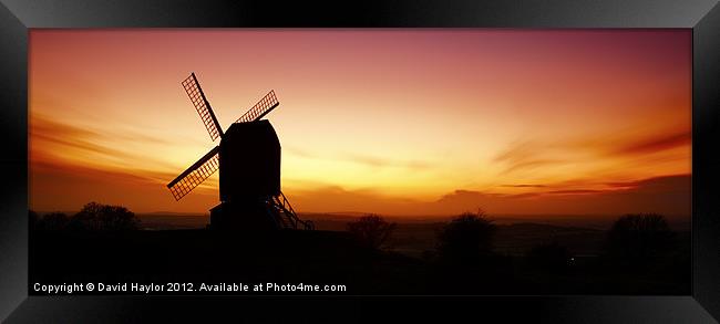 Brill Windmill Autumn Sunset Framed Print by David Haylor