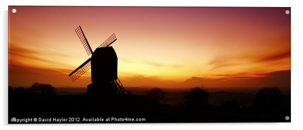 Brill Windmill Autumn Sunset Acrylic by David Haylor