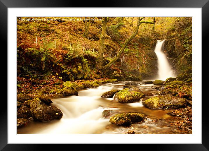 Autumn Waterfall Framed Mounted Print by David Haylor