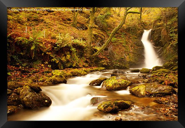 Autumn Waterfall Framed Print by David Haylor