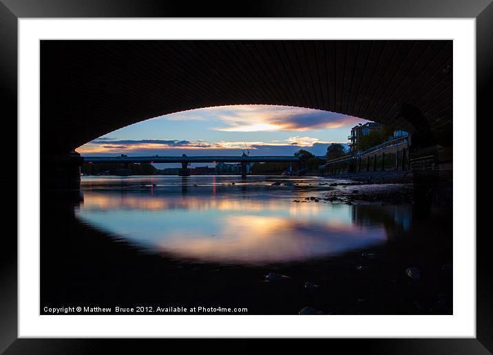 Putney Bridges - early morning Framed Mounted Print by Matthew Bruce