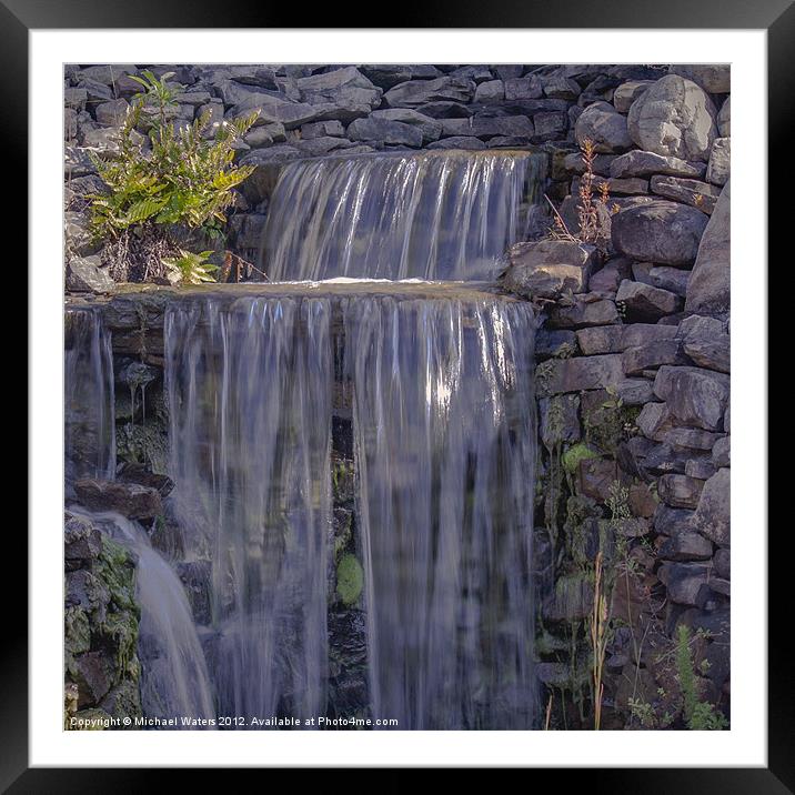 Rocky Waterfall Framed Mounted Print by Michael Waters Photography