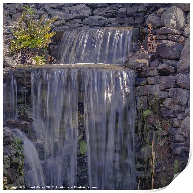Rocky Waterfall Print by Michael Waters Photography
