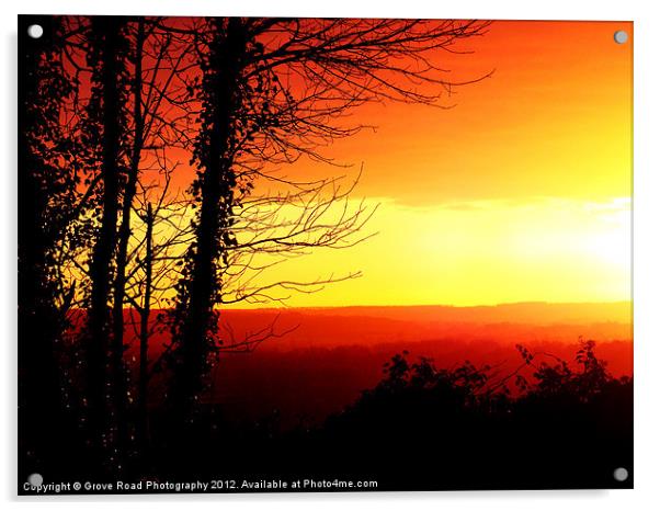 Sunday Sunrise Acrylic by Grove Road Photography