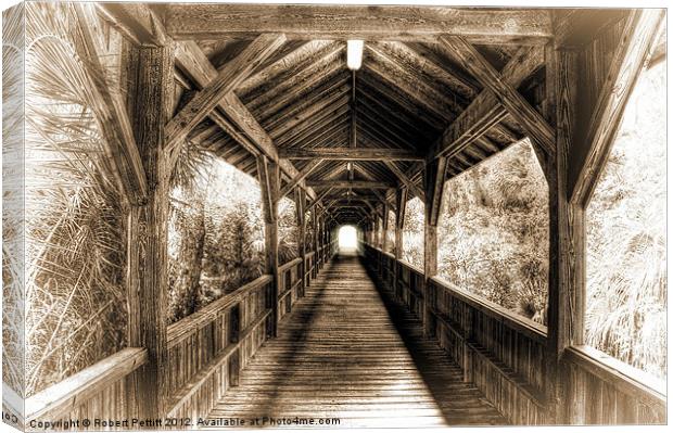 Wooden Bridge Canvas Print by Robert Pettitt