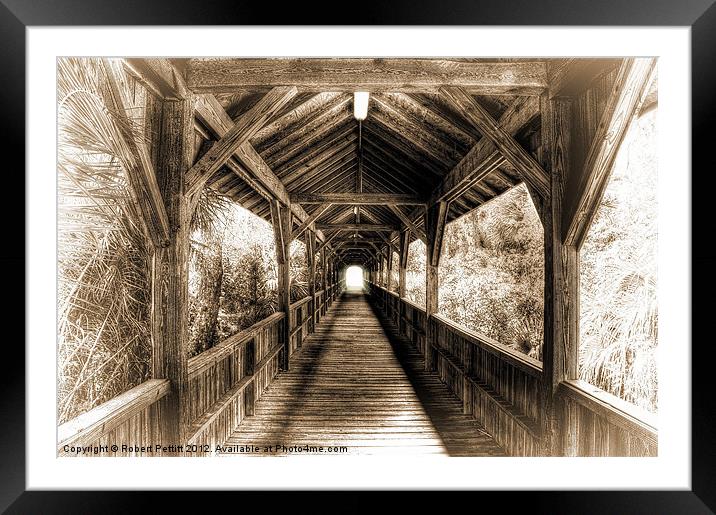 Wooden Bridge Framed Mounted Print by Robert Pettitt