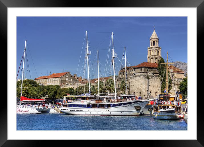 The Harbour at Split Framed Mounted Print by Tom Gomez
