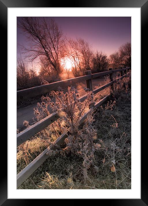 Frosty Morning Sunrise Framed Mounted Print by Chris Manfield
