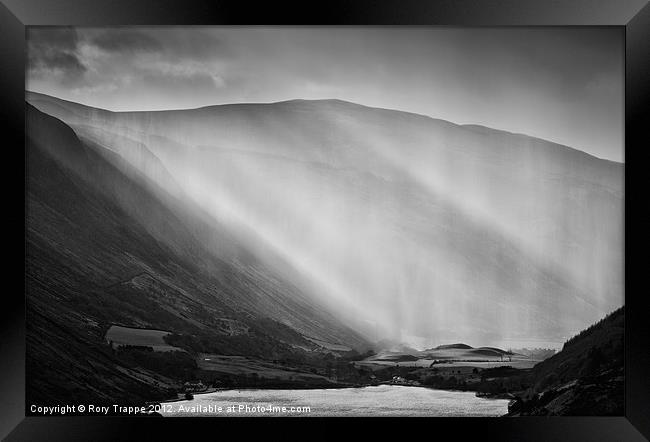 Heavy showers over Tal y Llyn Framed Print by Rory Trappe