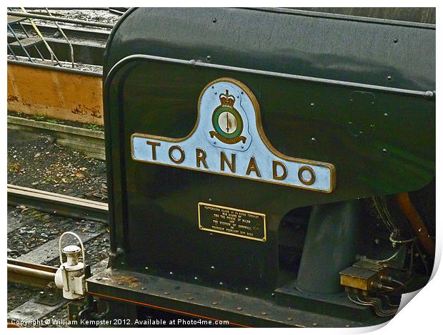 A1 Peppercorn Tornado name plate Print by William Kempster