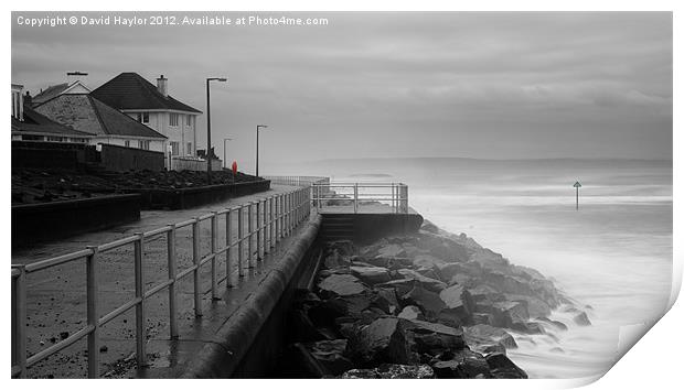 Winter Seafront at Tywyn Print by David Haylor