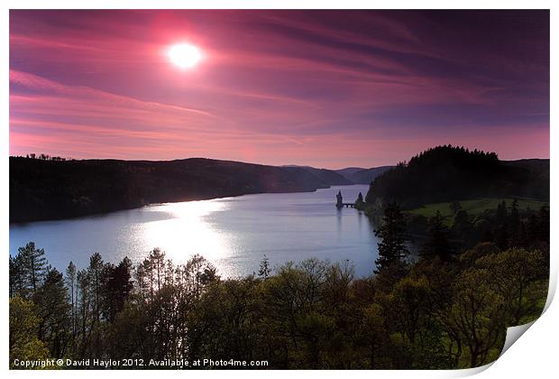 Lake Vyrnwy from the Hotel Print by David Haylor