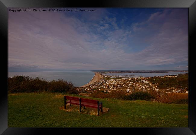 Seat with a view Framed Print by Phil Wareham
