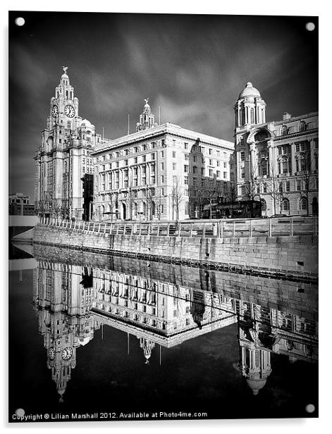 The Liver Building Acrylic by Lilian Marshall