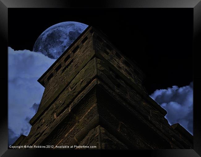 Moon Tower Framed Print by Ade Robbins