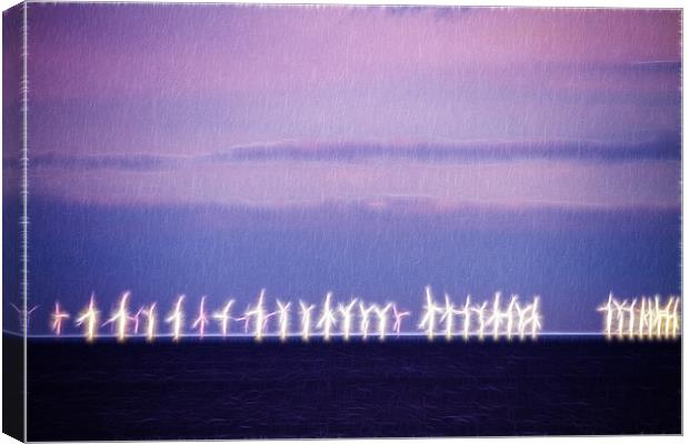 Wind Farm North Sea Fractals Canvas Print by David French