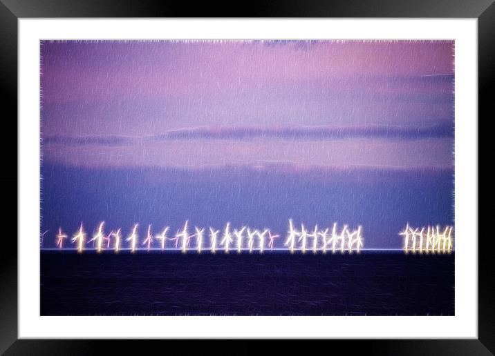 Wind Farm North Sea Fractals Framed Mounted Print by David French