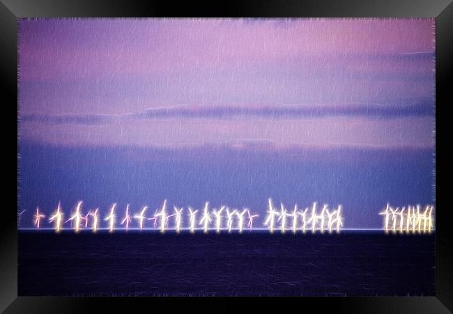 Wind Farm North Sea Fractals Framed Print by David French