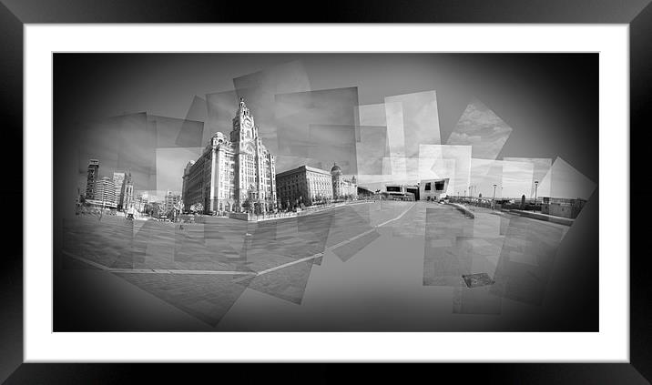 Liverpool Waterfront Panograph Framed Mounted Print by Peter Carroll