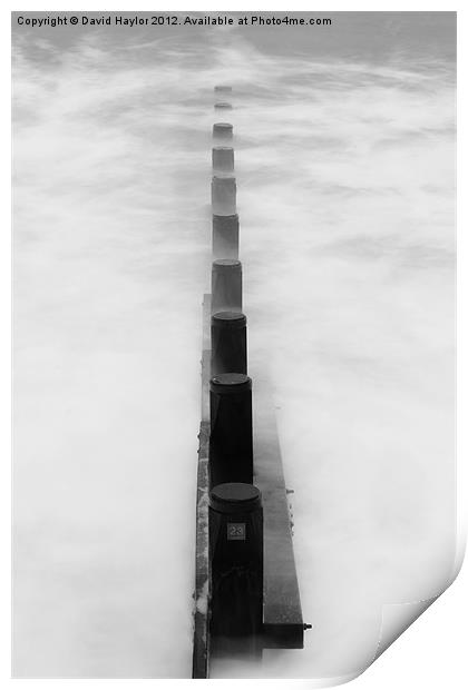 Misty Breakwater Print by David Haylor