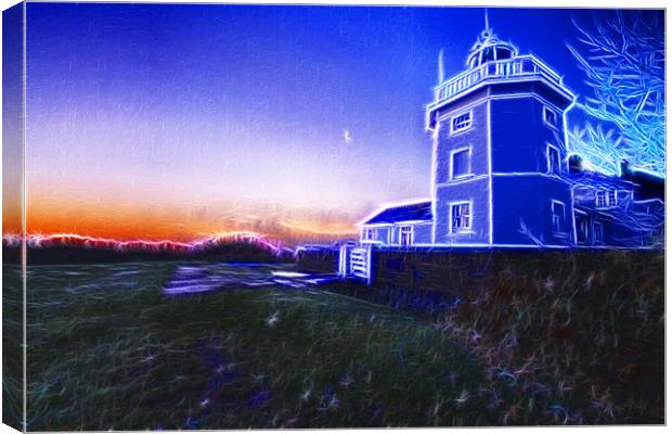 Trinity House Lighthouse Fractals Canvas Print by David French