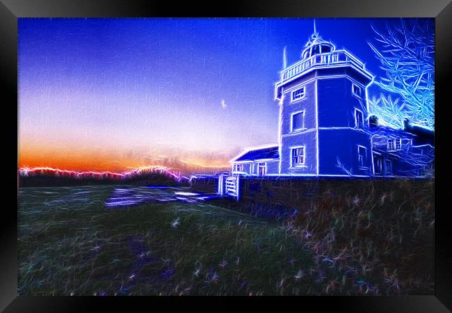 Trinity House Lighthouse Fractals Framed Print by David French
