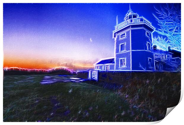 Trinity House Lighthouse Fractals Print by David French