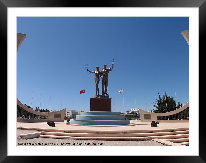 Peace monument Northern Cyprus Framed Mounted Print by Malcolm Snook