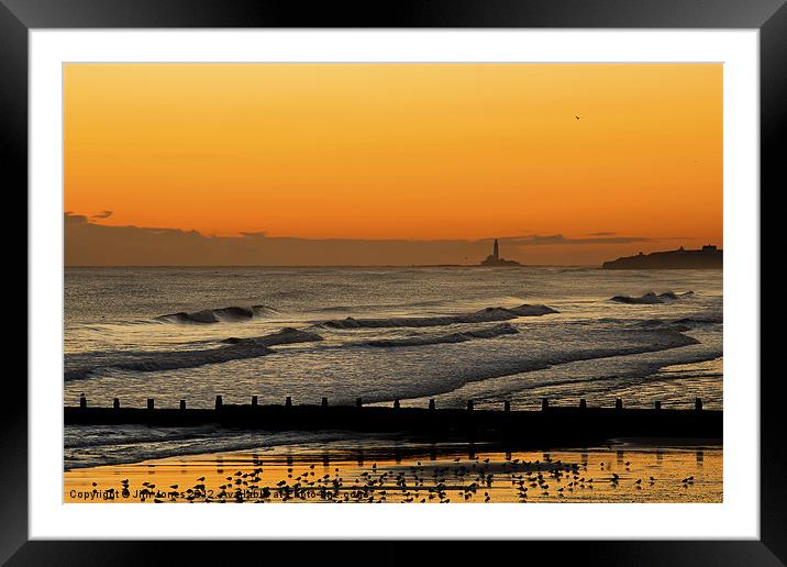 Golden Sunrise Over Silvery Waves Framed Mounted Print by Jim Jones