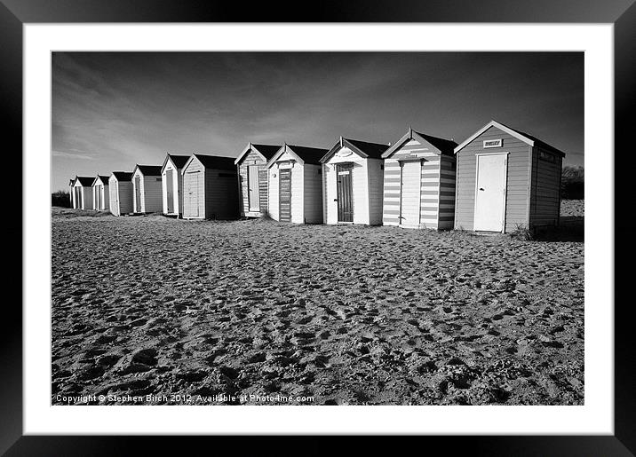 Beach Huts Framed Mounted Print by Stephen Birch
